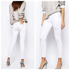 NWT Current/Elliot The Stiletto Skinny Cropped Jeans in Salty Destroy Sz 30